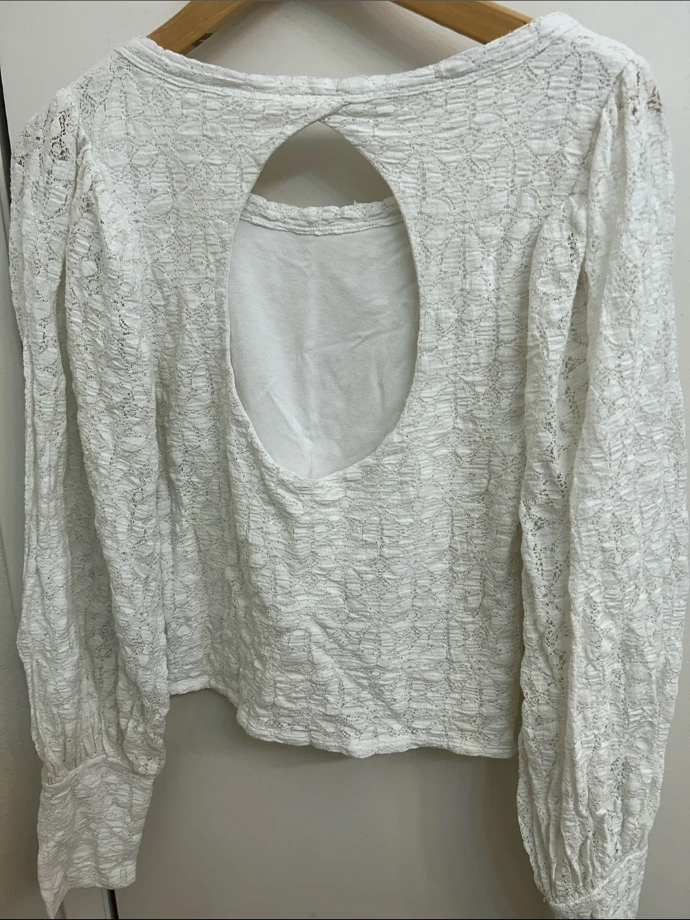 Free People White Lace Peasant Blouse
